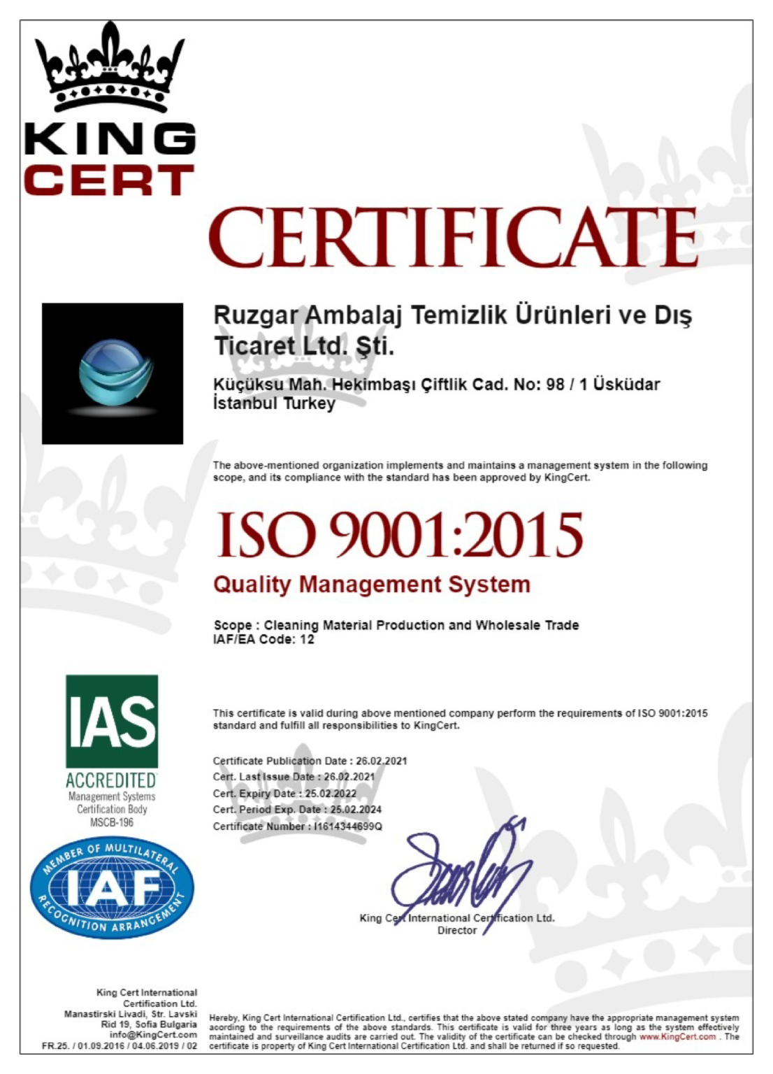 Globallychem Certificate 1